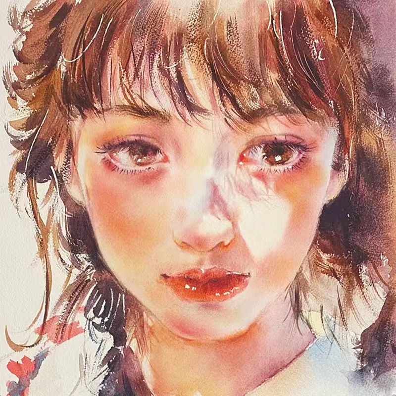 Custom Watercolor Portrait – Delicate Hand-Painted Memories