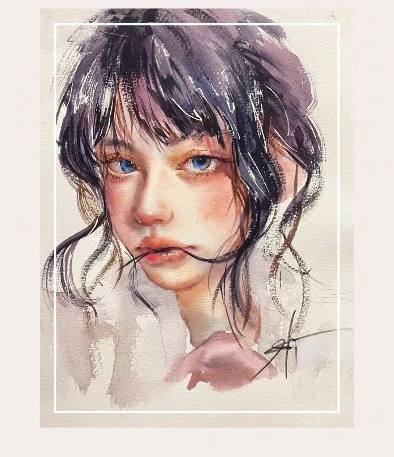 Custom Watercolor Portrait – Delicate Hand-Painted Memories
