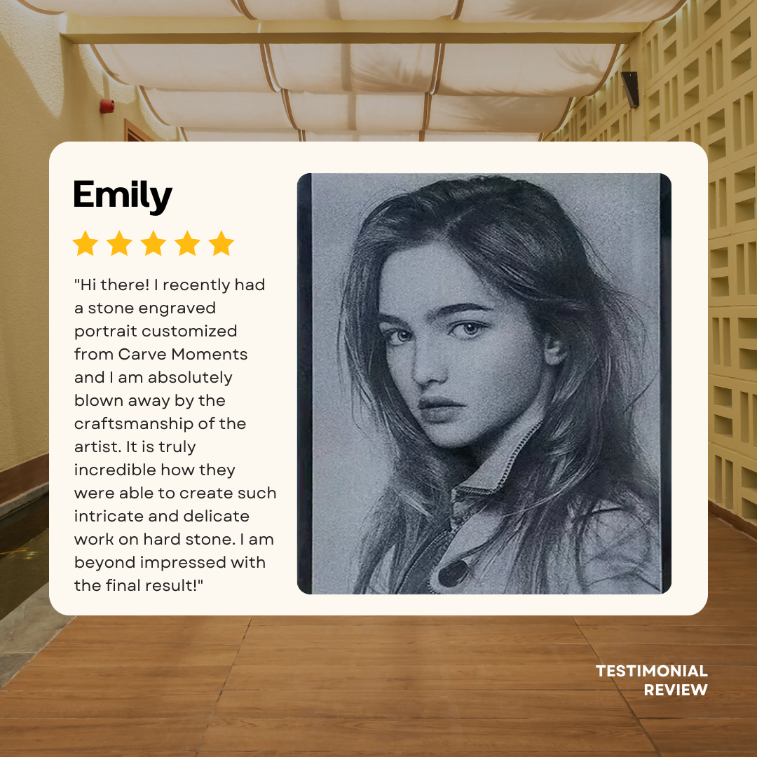 Custom Stone Shadow Portrait – Hand-Pointed Eternal Memories on Black Slate