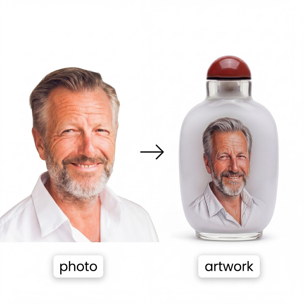 Inside Painted Snuff Bottle Portrait - Custom Heirloom Art